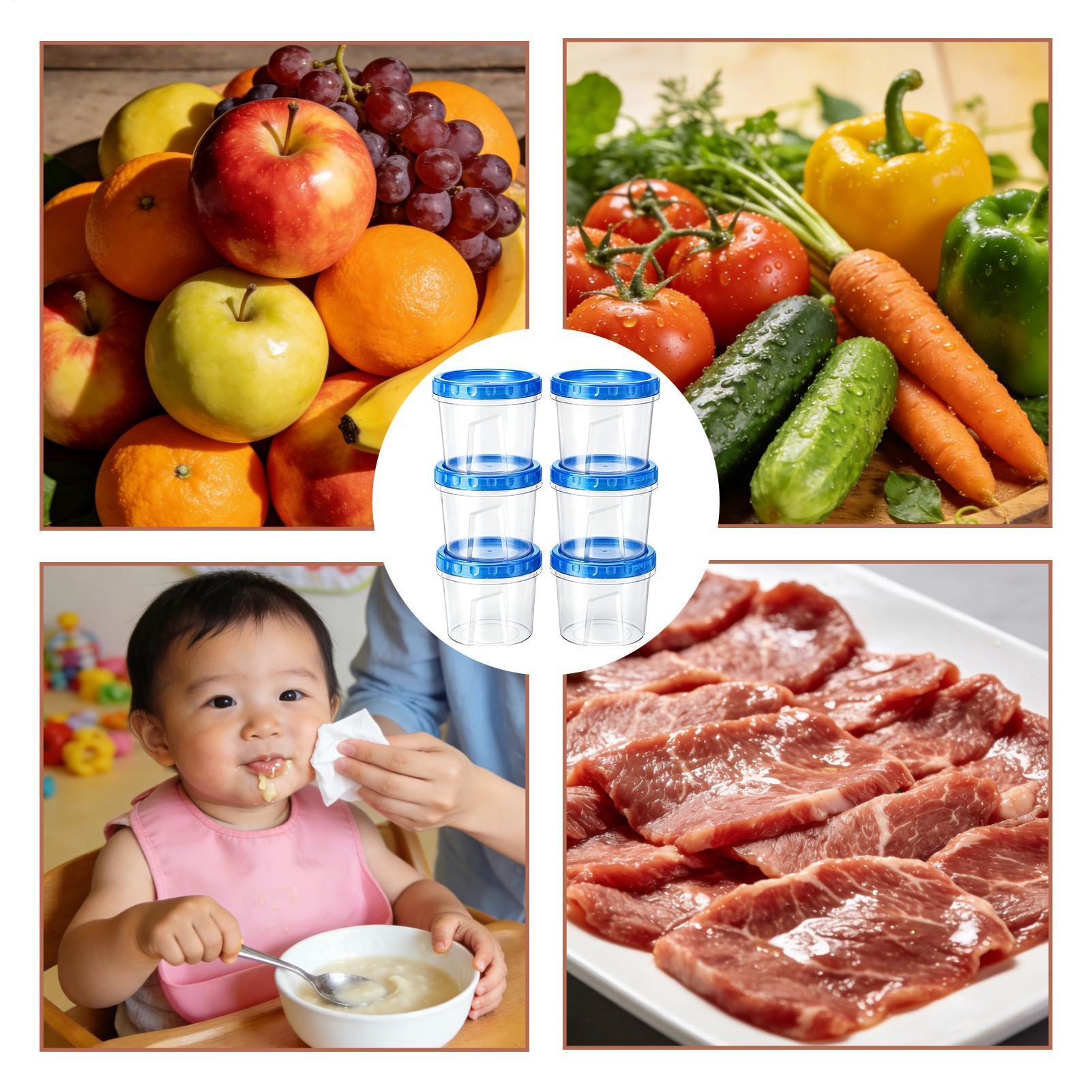 Food Storage Stackable Containers - Контейнеры для заморозки продуктов, 6 штук,
