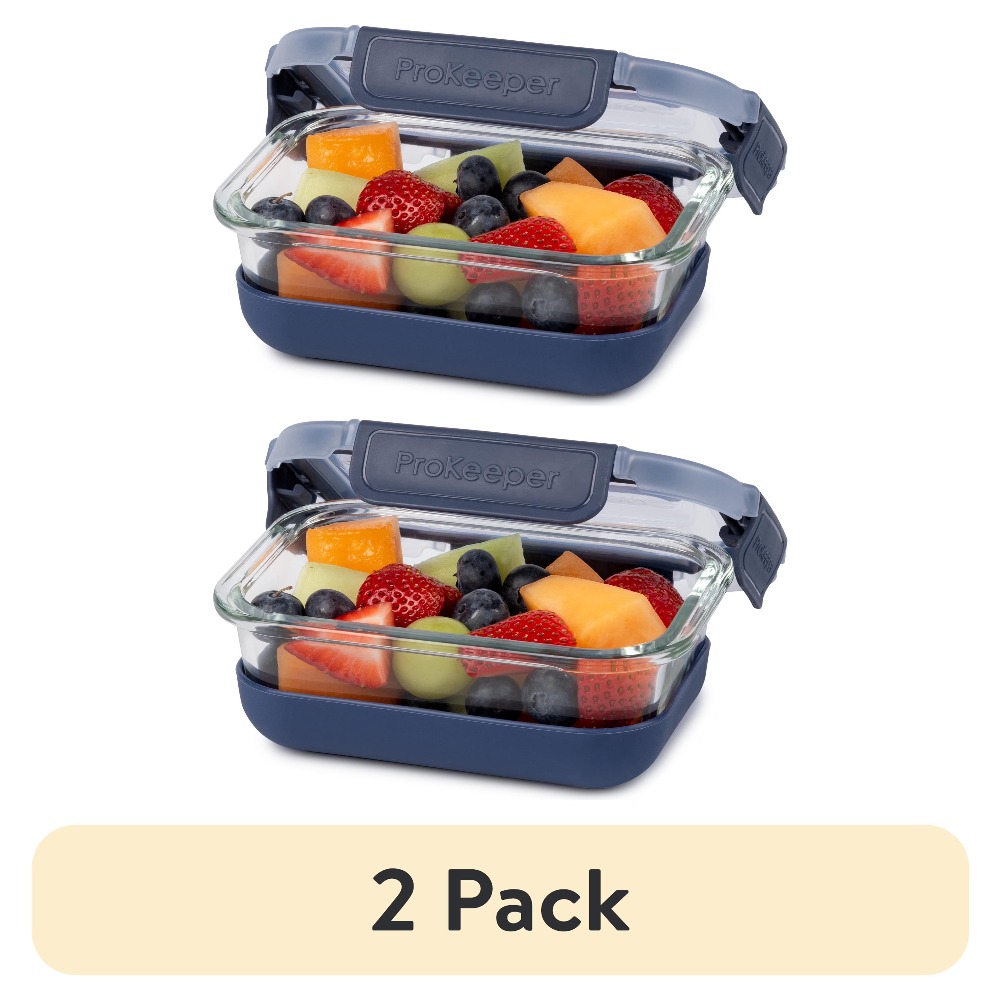 Food Storage Stackable Containers - Набор из 2 стеклянных контейнеров для