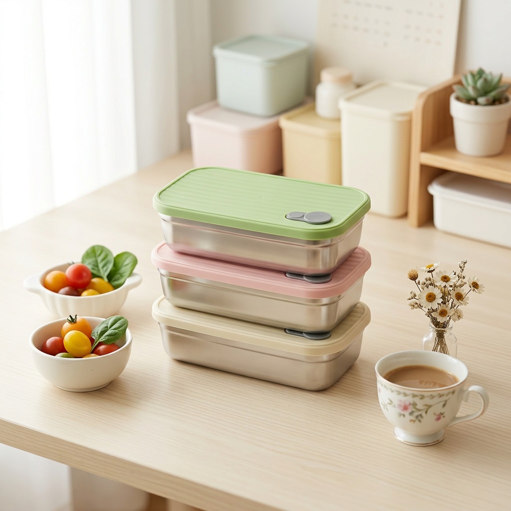 Food Storage Stackable Containers - Ланч-бокс из нержавеющей стали, металлический контейнер