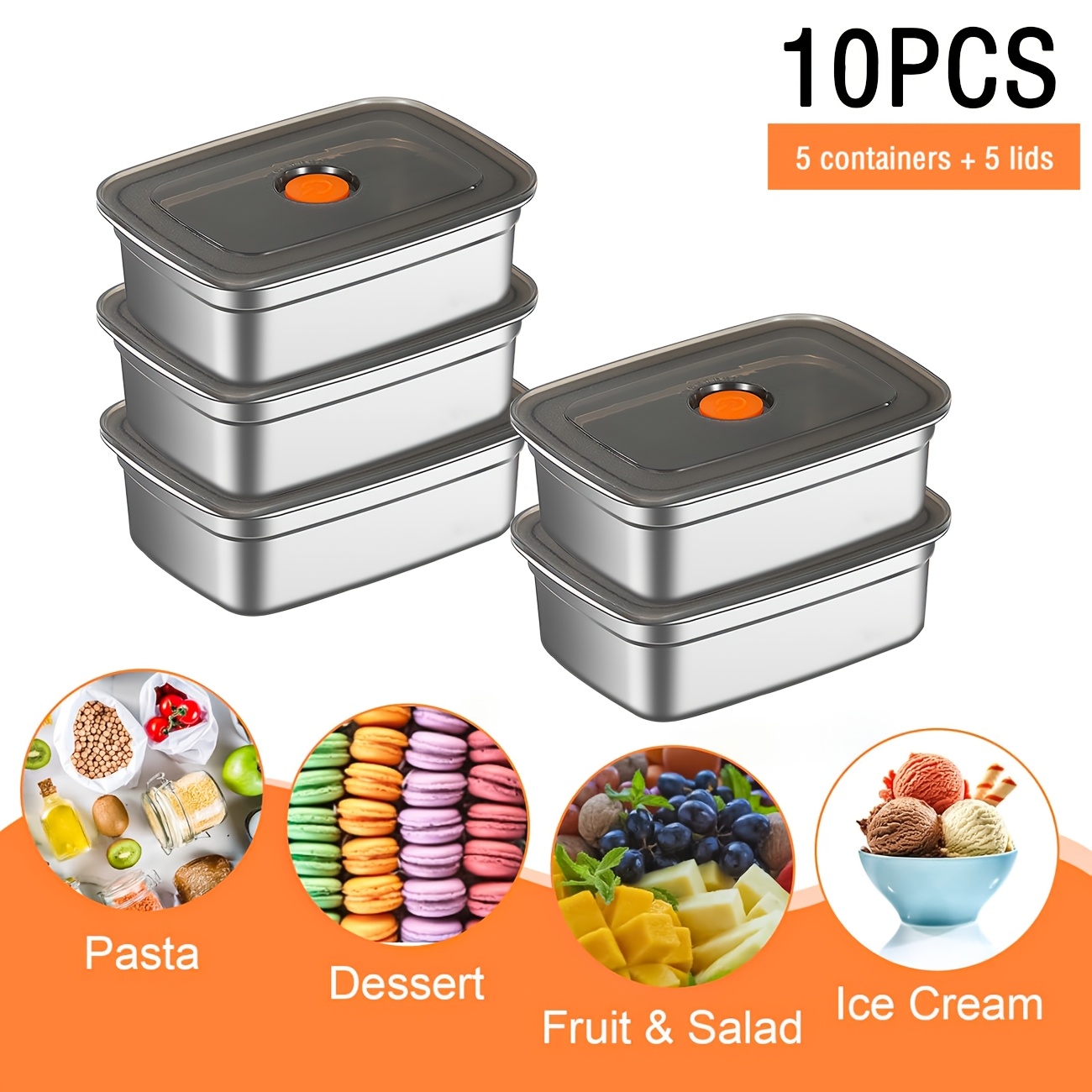 Food Storage For Restaurant - Набор из 10 контейнеров для хранения