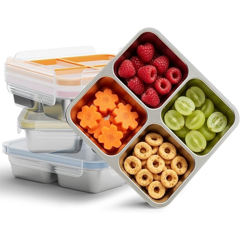 Food Storage Metal Box - Набор из 4 контейнеров для закусок