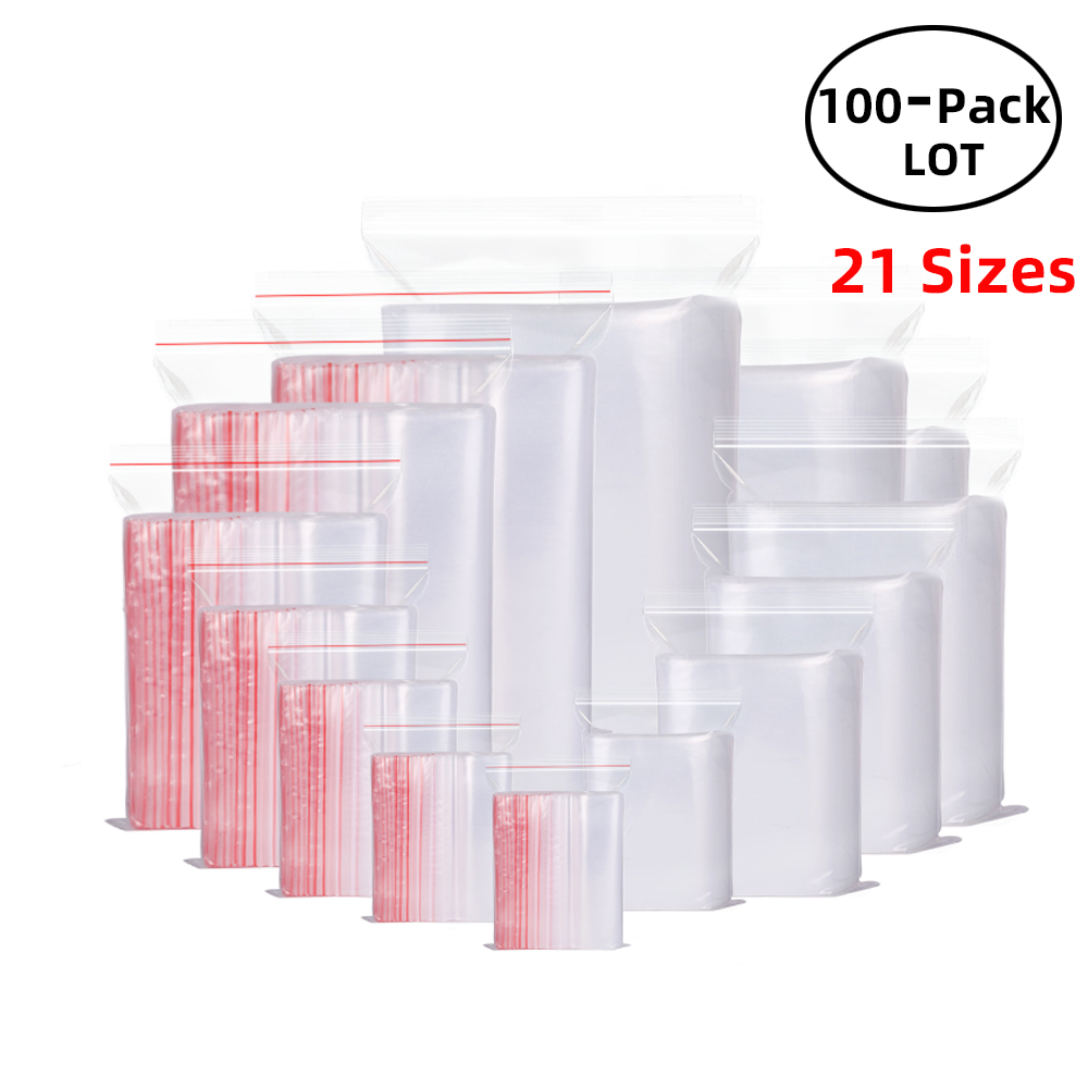 Food Storage Zip Lock Bags - 100 шт./упак. закрывающиеся пакеты с застежкой-молнией,