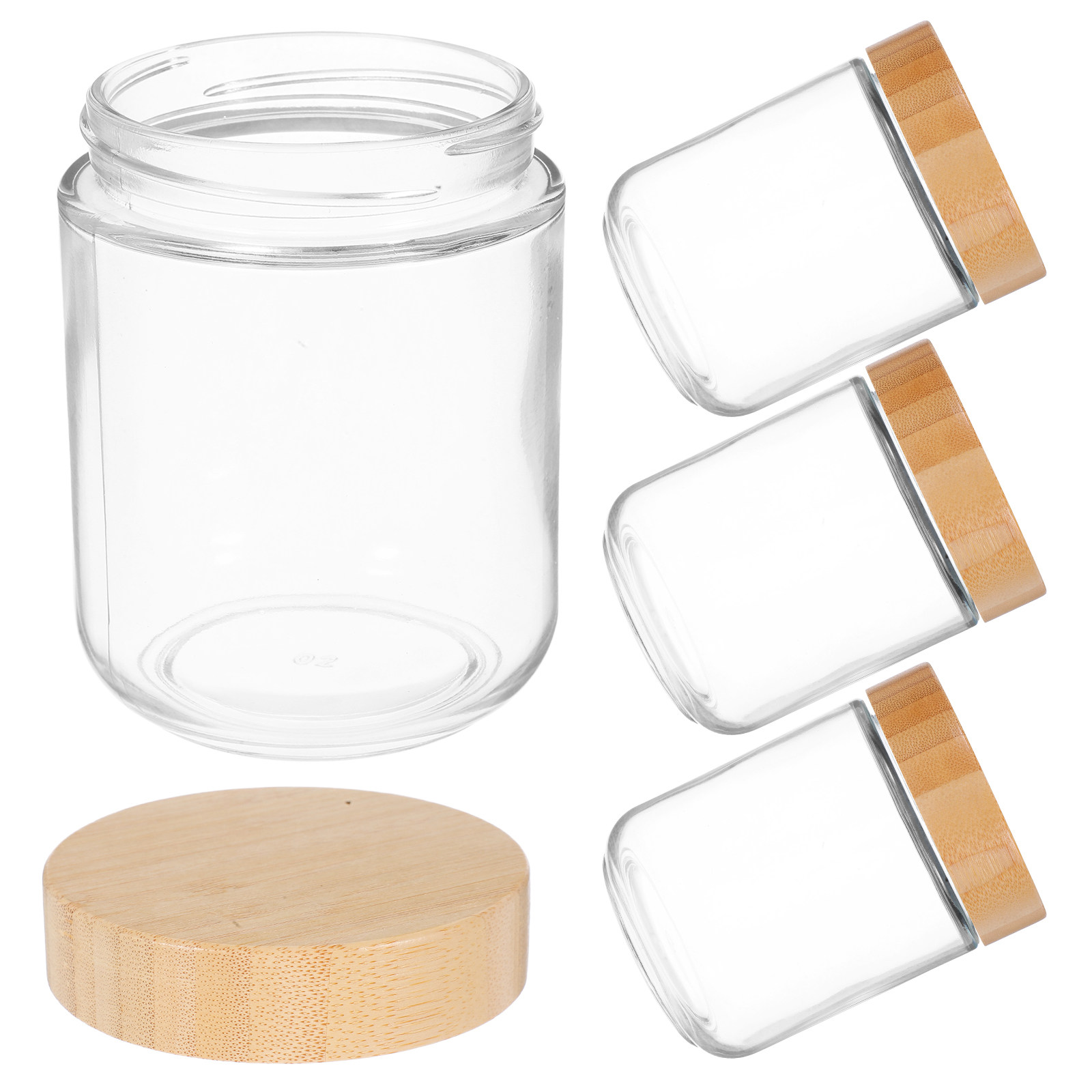Food Storage Containers Glass - 4 шт. прозрачных стеклянных банок с