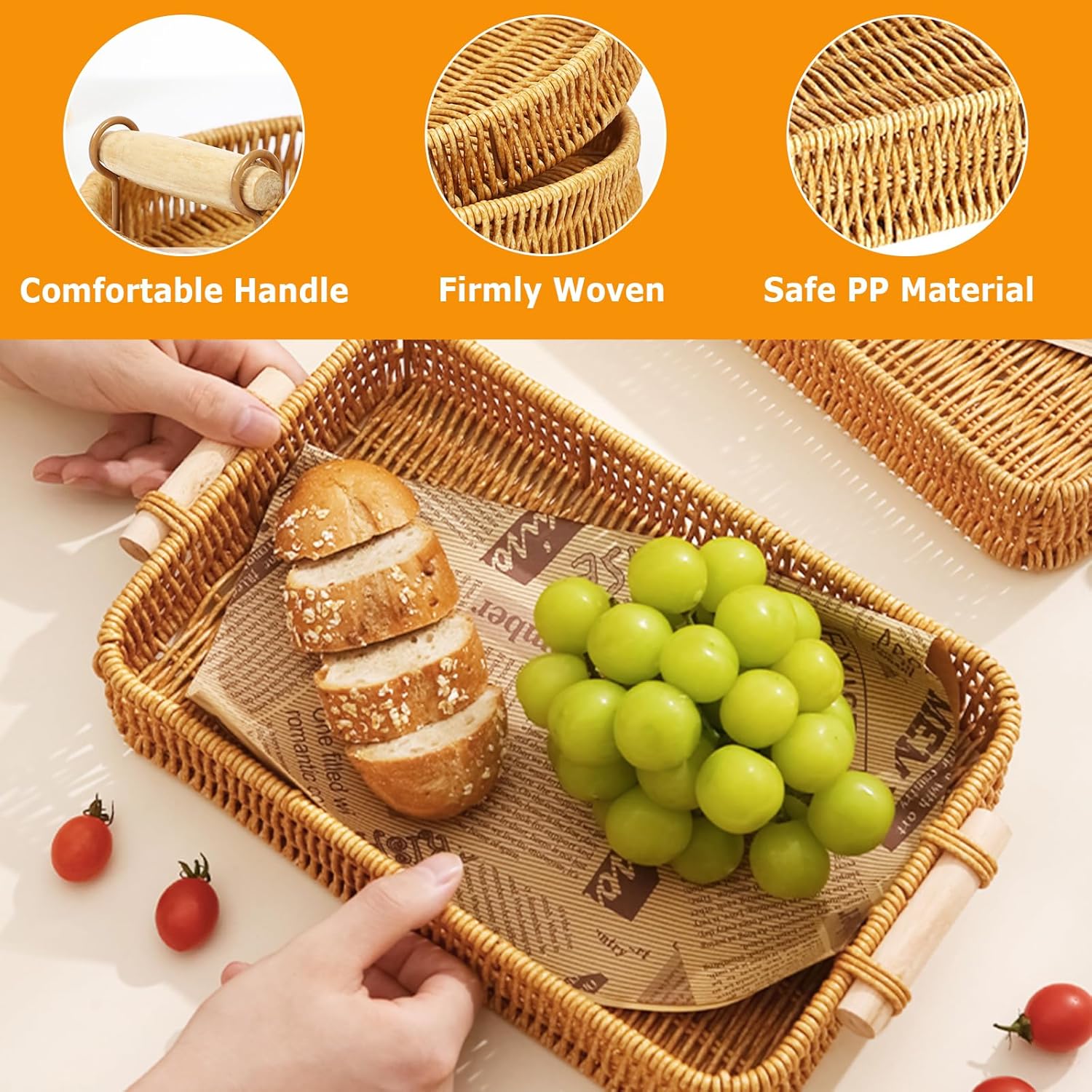 Прямоугольный плетеный поднос  – обзор и цена Food Storage For Restaurant