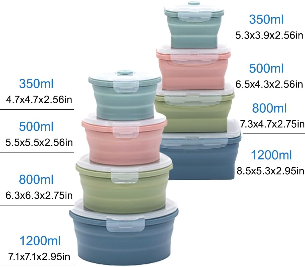 Складной силиконовый контейнер – обзор и цена Food Storage Kits