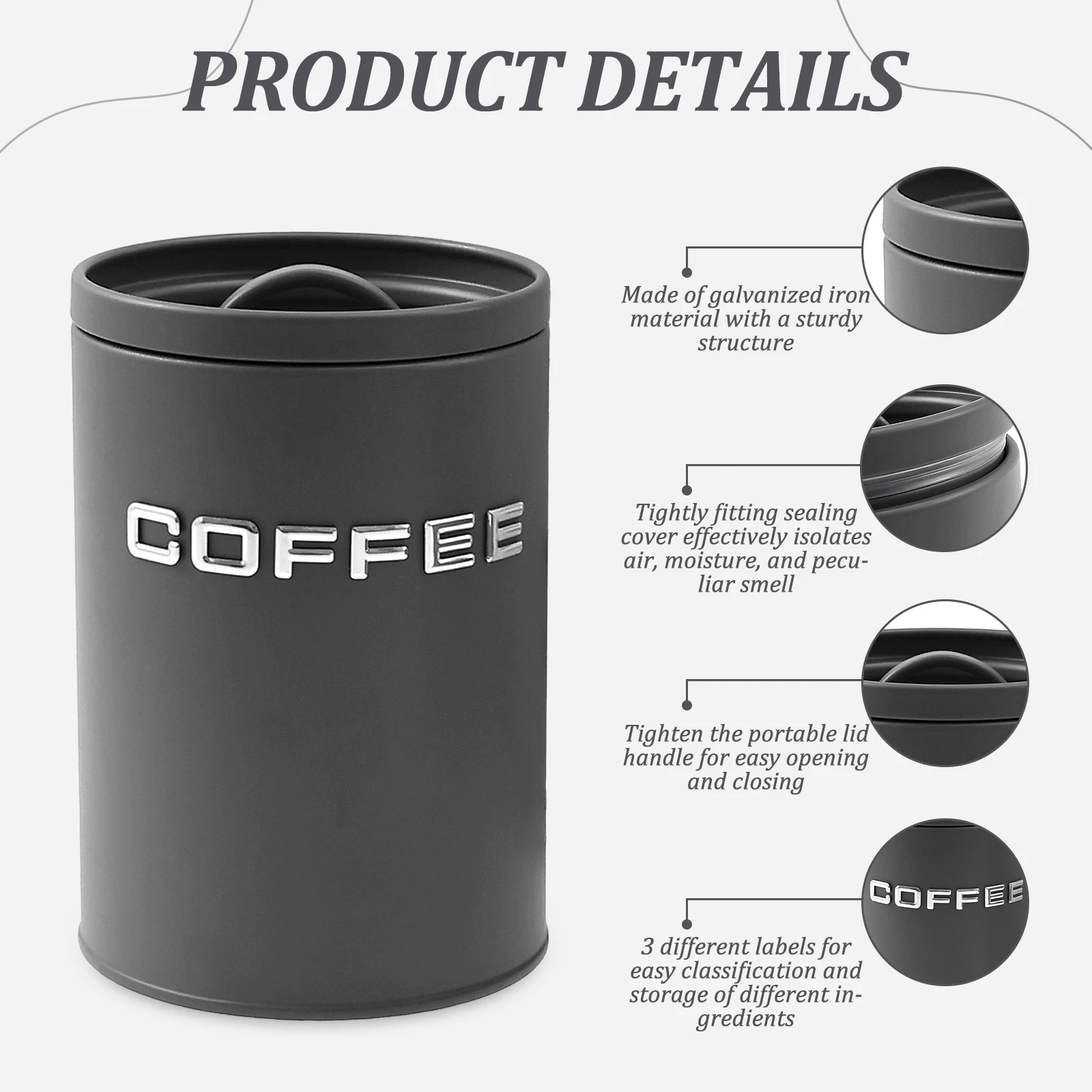 3 шт., банка для чая, кофе, са – обзор и цена Food Storage Metal Box